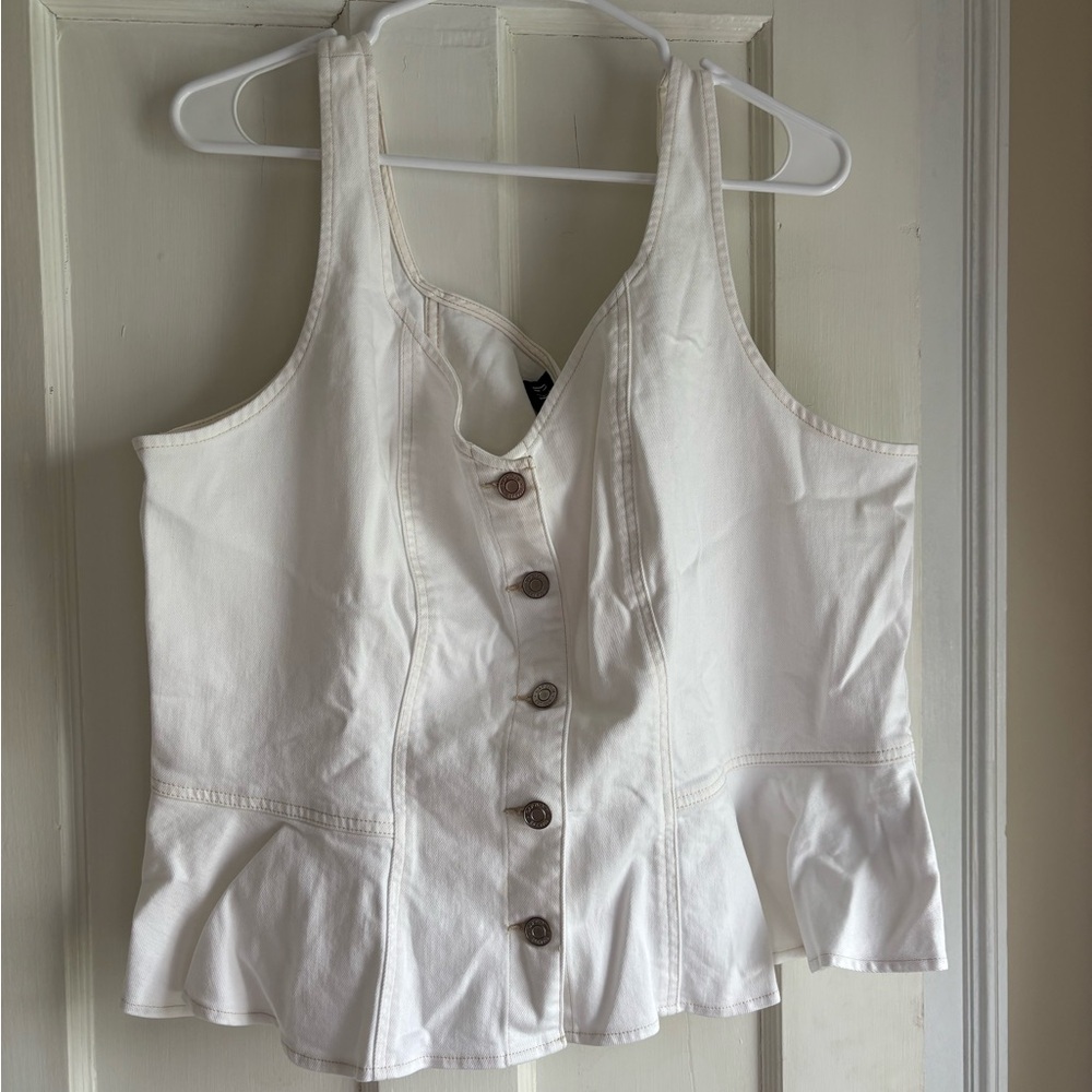 NWT denim peplum top - Picture 2 of 4